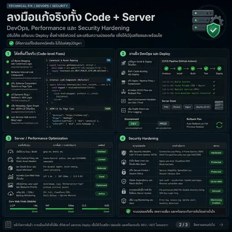 บริการดูแล SEO, AEO และ GEO รายเดือน ปรับโครงสร้างเว็บติดหน้าแรก Google และ AI Search - image 1